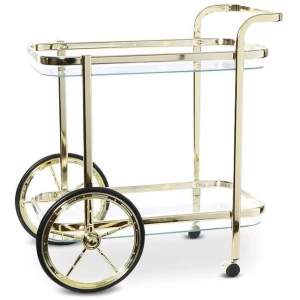 Smith Gold Glass Bar Cart by Interior Secrets - AfterPay Available