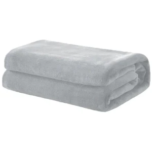 Soft Coral Fleece Throw Rug/Blanket Silver
