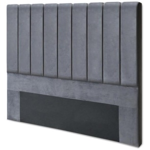 Soira Double Size Velvet Bedhead - Grey by Interior Secrets - AfterPay Available