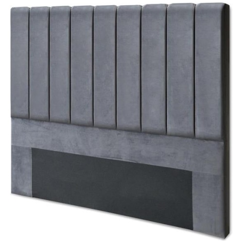 Soira Double Size Velvet Bedhead - Grey by Interior Secrets - AfterPay Available