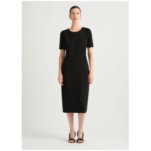 Solana Textured Jersey Midi Dress