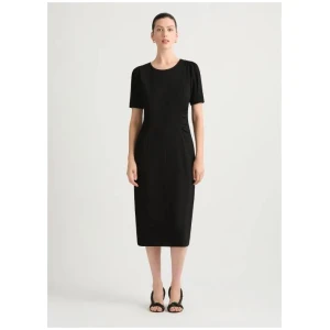Solana Textured Jersey Midi Dress