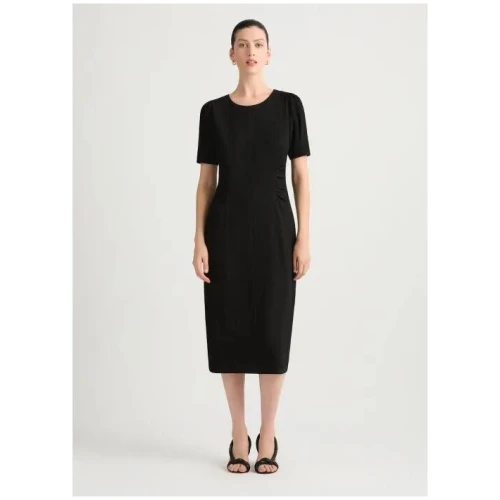 Solana Textured Jersey Midi Dress