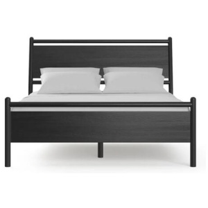 Suki Wooden Bed Frame Black Oak Queen - Queen