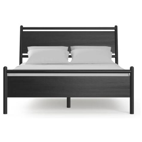 Suki Wooden Bed Frame Black Oak Queen - Queen