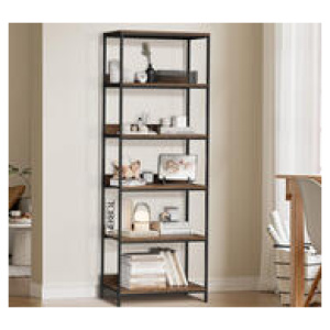 Surena 5 Shelf Bookcase Brown