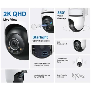 TP-Link Tapo 2K Outdoor Pan/Tilt Security Wi-Fi Camera