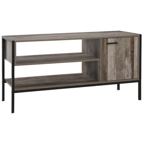 TV Cabinet Entertainment Unit Stand Storage Wood Industrial Rustic 124cm