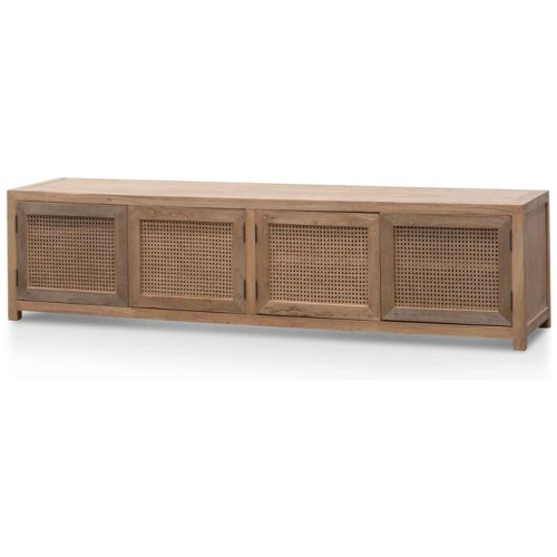 Tapia 2m TV Entertainment Unit - Natural with Rattan Doors by Interior Secrets - AfterPay Available
