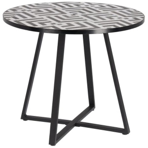Tella Ceramic Top Dining Table - Black & White by Interior Secrets - AfterPay Available