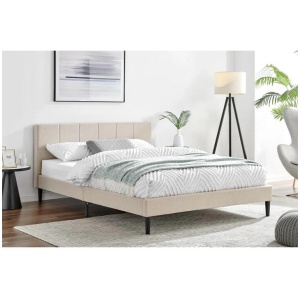 Theodore Bed Frame - Beige, Queen - Queen