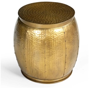 Titan Brass Hammered Look Round Metal Side Table