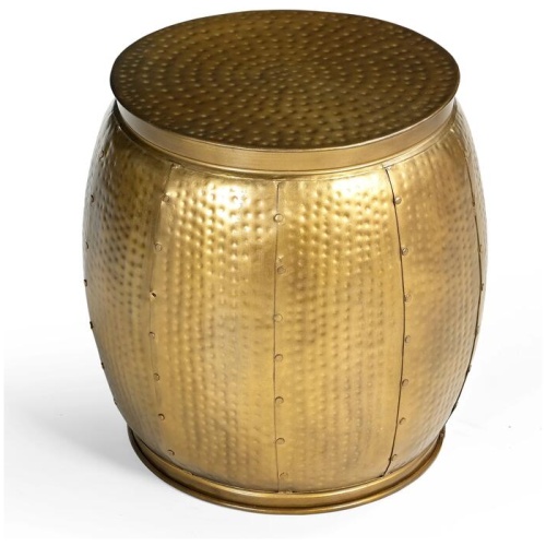 Titan Brass Hammered Look Round Metal Side Table