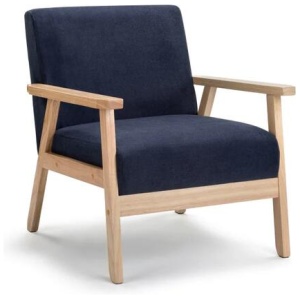 Tucson Fabric Accent Lounge Relaxing Armchair - Navy - Navy