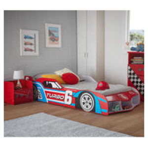 Turbo Race Car Kids Single Bed Red