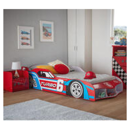 Turbo Race Car Kids Single Bed Red