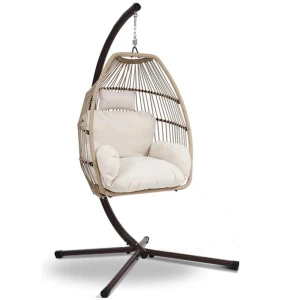 Ubud Outdoor Wicker Egg Pod Chair - Latte by Interior Secrets - AfterPay Available