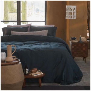 VTWonen Earth Dark Blue Quilt Cover Set Queen