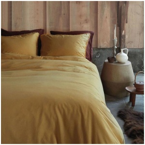 VTWonen Natural Stone Fraying Yellow Quilt Cover Set King