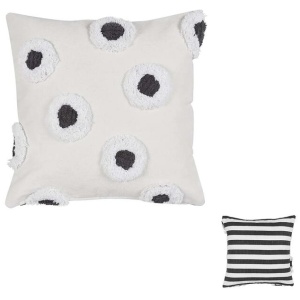 VTWonen Stripe and Eye Natural Square Filled Cushion 50cm x 50cm