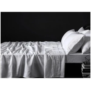Vintage Design Homewares 100% Linen White Sheet Set SUPER KING