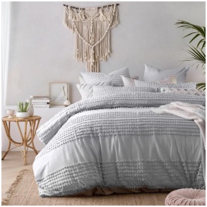 Vintage Design Homewares Betty Silver Quilt Cover Set Queen
