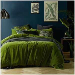 Vintage Design Homewares Cotton Velvet Quilt Cover Set Mossy Road Super King