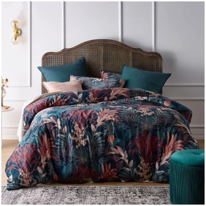 Vintage Design Homewares Etheridge Printed Velvet Quilt Cover Set Queen