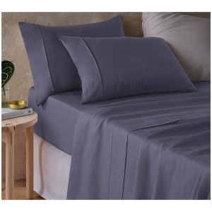 Vintage Design Homewares Grisaille Hemp Sheet Set Queen