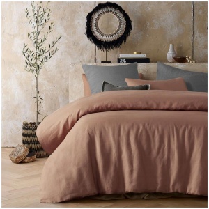 Vintage Design Homewares Hazelnut 100% Hemp Quilt Cover Set Queen