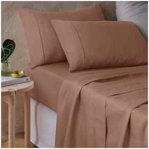 Vintage Design Homewares Hazelnut 100% Hemp Sheet Set King