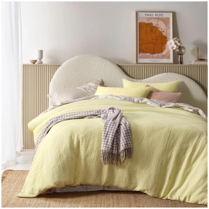 Vintage Design Homewares Hugo Butter Cotton Gauze Quilt Cover Set King