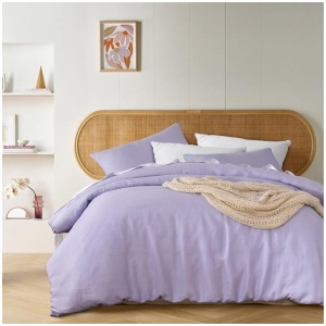 Vintage Design Homewares Lilac French Linen Quilt Cover Set King