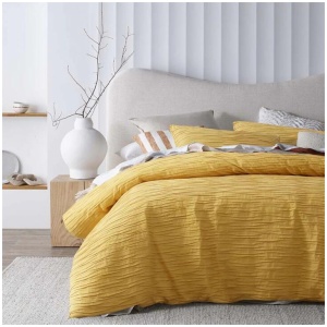 Vintage Design Homewares Malvern Ochre Cotton Quilt Cover Set King