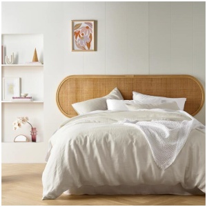 Vintage Design Homewares Natural French Linen Quilt Cover Set King