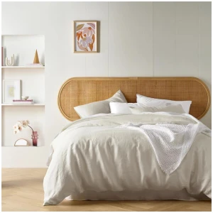 Vintage Design Homewares Natural French Linen Quilt Cover Set Queen