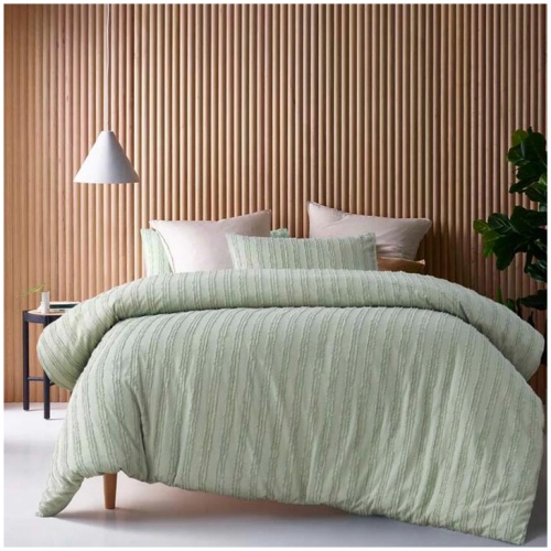 Vintage Design Homewares Reflections Sage Cotton Quilt Cover Set Queen