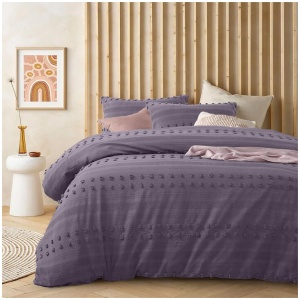 Vintage Design Homewares Sanc Sovci Lilac Cotton Quilt Cover Set Single
