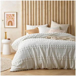 Vintage Design Homewares Sanc Sovci Natural Cotton Quilt Cover Set King