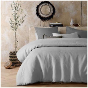 Vintage Design Homewares Silver 100% Hemp Quilt Cover Set King