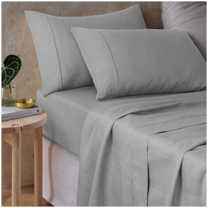 Vintage Design Homewares Silver 100% Hemp Sheet Set Queen
