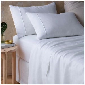 Vintage Design Homewares White Hemp Sheet Set Queen