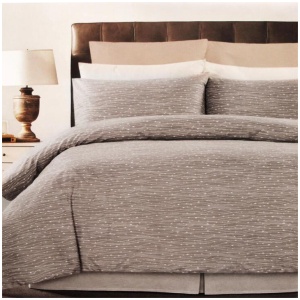 Weaves Coffee Easy Care Quilt Cover Set King