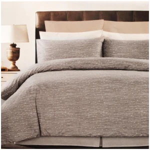 Weaves Coffee Easy Care Quilt Cover Set King