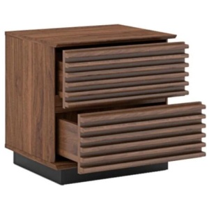 Wesley Wooden Bedside Nightstand SideTable W/ 2-Drawers - Columbia & Black