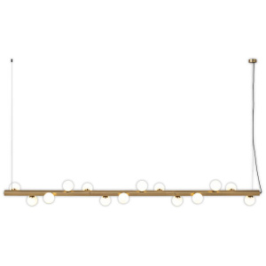 White Brass Linear Bench Pendant Lights Henry 14L Kitchen Modern Contemporary Dining Table Lighting