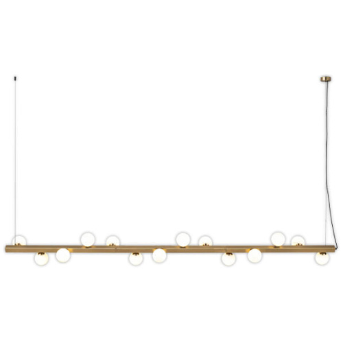 White Brass Linear Bench Pendant Lights Henry 14L Kitchen Modern Contemporary Dining Table Lighting