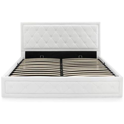 Winslow Gas Lift Bed Frame - White, Queen - Queen