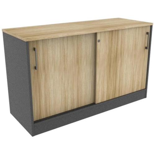 Xavier 2-Door Credenza Sideboard Storage Cabinet 120cm - Oak & Ironstone