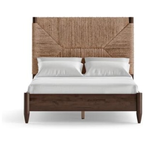 Yves Bed Frame Dark Brown Queen - Queen